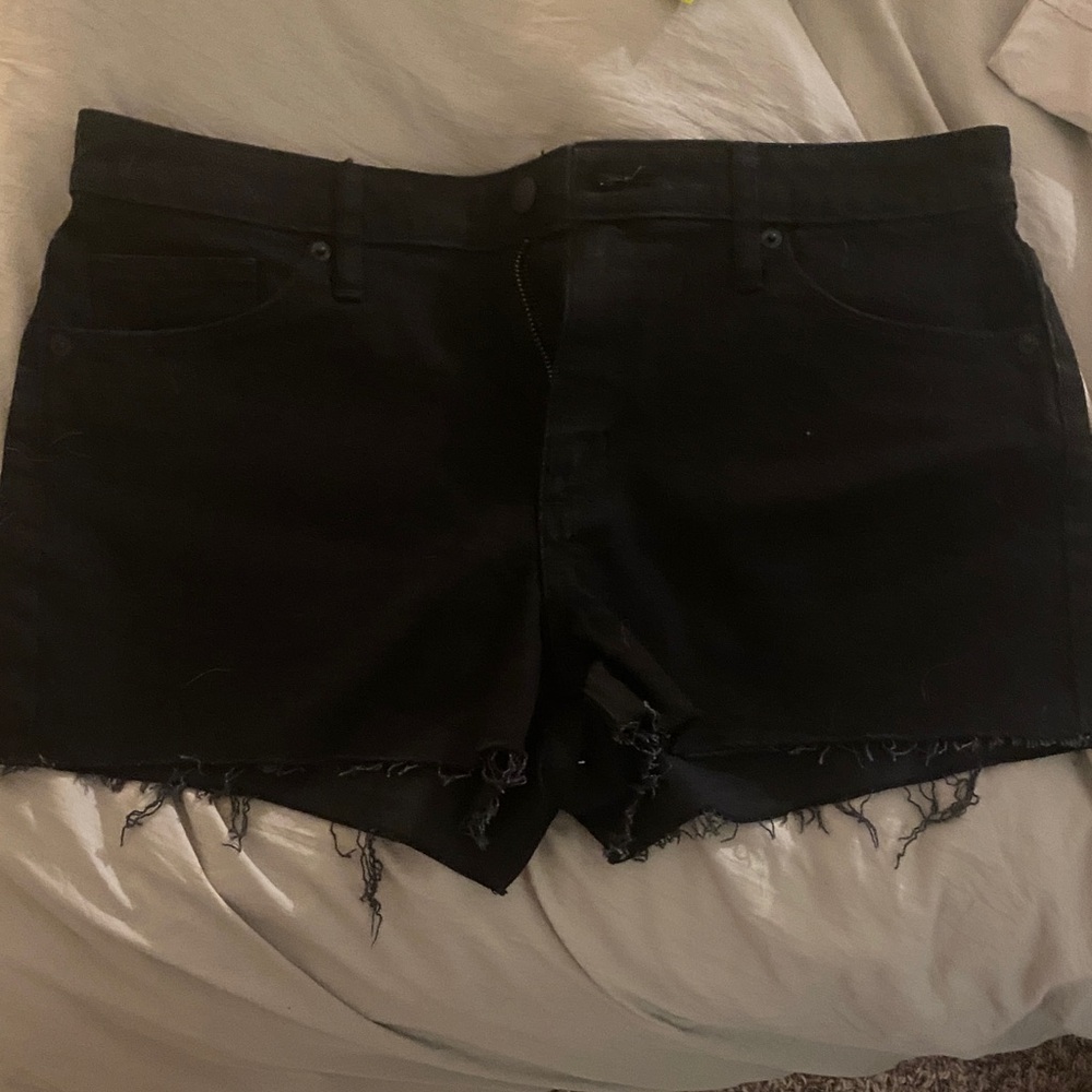 Universal Thread Black Jean Shorts Frayed Hem